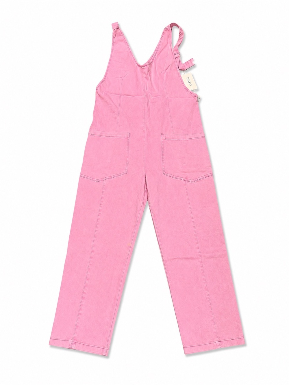 Zenana Outfitters Pink Women’s Wide-Leg Denim Overalls - Picture 3 of 4